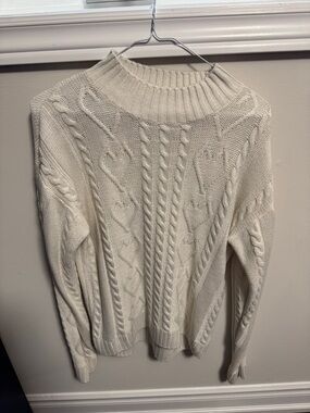 H&M Cream Cable Knit Turtleneck Pullover